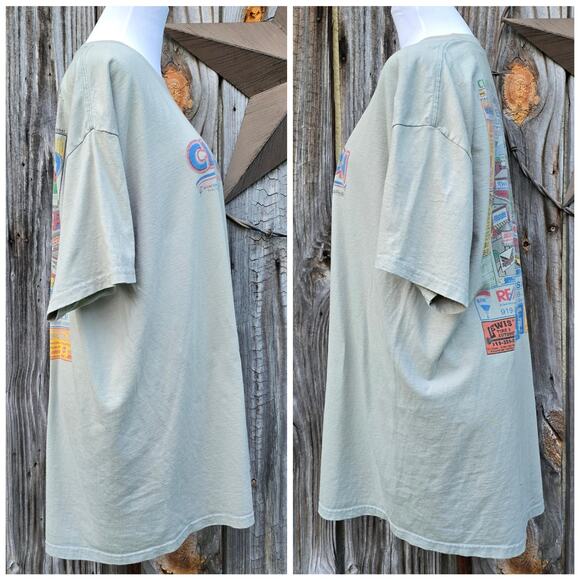 Clayton, NC Tee Size XL Light Sage Green Short Sleeve Tshirt Graphic Print - Picture 3 of 9